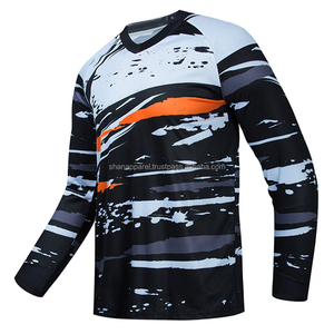 Maillot de motocross à manches longues pour homme, noir et vert, imprimé numérique, respirant, coupe-vent, séchage rapide, polyester, manches longues, chemise de course - Product Image 6