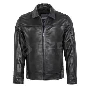 Veste en cuir d'hiver pour homme de haute qualité à faible MOQ, avec col montant et logo frontal, respirante, imperméable, design personnalisé - Product Image 6