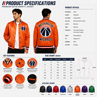 Veste universitaire personnalisée en satin blanc Chicago, inspirée du basketball, avec logo brodé, style bomber, pour hommes, vente en gros, OEM, vêtements d'équipe, sportswear, en vrac