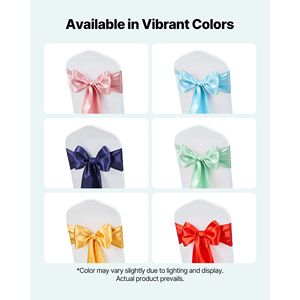 Fasce per Sedie in Raso Elasticizzato, Confezione da 100, 7x108 Pollici, Nastri Azzurri per Decorazioni Ricevimenti di Nozze - Product Image 5