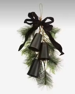 Cloche de Noël élégante en métal, ornement vintage pour arbre de Noël, porte, fenêtre, cheminée, décoration de la maison - Product Image 4