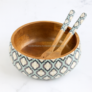Juego de Tazones para Ensalada de Madera Hechos a Mano por Artesanos Reales con Incrustaciones de Resina de Color, Tazones de Servir de Lujo para Cocina, Comedor y Decoración de Fiestas - Product Image 3