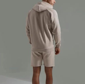 <b>Men's</b> Winter <b>Short</b> Windbreaker <b>Jacket</b> Set with Hoodies 100% Cotton Front Logo Plus Size OEM Service Factory Wholesale Price - Product Image 6