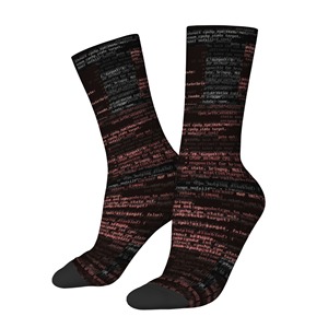 Chaussettes noires unies en spandex tricotées respirantes absorbant la transpiration, imprimées en sérigraphie, coupe classique pour le basketball - Product Image 3