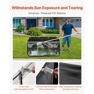 Vasca rettangolare per pesci rossi da 270 galloni, laghetto per Koi in PVC con pannello trasparente, acquario da terra in tela, accessorio in acciaio inossidabile per pesci rossi - Product Image 3