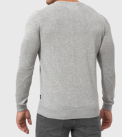 Pull en jersey à col rond pour homme, 450 g, gris uni, doublure écologique, coupe classique, vêtements décontractés, 100 % coton, pull d'hiver