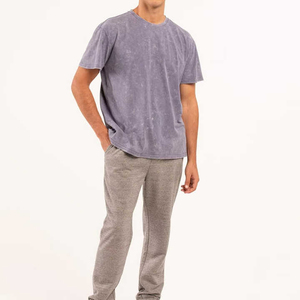 Camisetas de Manga Corta para Hombre, Talla Grande, de Poliéster/Algodón, Estilo Vintage, Lavadas, de Color Sólido, Casuales, Transpirables, de Secado Rápido, con Cuello Redondo - Product Image 1