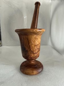 Ensemble mortier et pilon en bois artisanal pour broyer les herbes et les épices, outil manuel durable, vente en gros de mortiers et pilons - Product Image 4