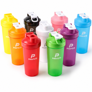 Bouteille en plastique de 600 ml avec couvercle à clapet, anti-fuite, sans BPA, écologique, pour la gym, le fitness, le mélange de protéines, utilisation en extérieur, Vietnam - Product Image 3