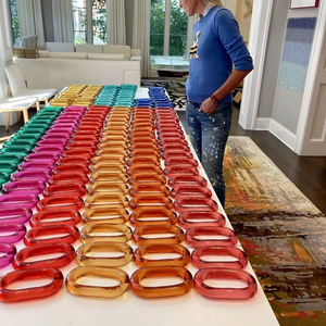 Adornos de Pared de Cadena Acrílica Modernos Personalizados, Hechos a Mano, Decoración Colgante de Resina Moderna para el Hogar, Listos para el Festival Diwali - Product Image 1