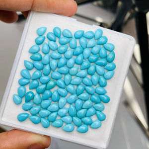 Turquoise naturelle d'origine Arizonienne, qualité AAA, avec un lustre exceptionnel et une couleur excellente, parfaitement taillée et polie, utilisée dans la bijouterie. - Product Image 3