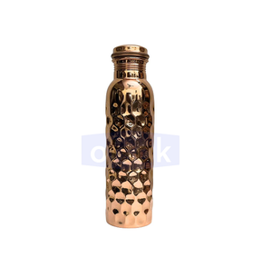 Bouteille d'eau en cuivre pur martelé, artisanale, écologique, rechargeable, anti-fuite, pour la maison, le bureau et les voyages - Product Image 1