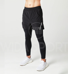 Men Gym 2 in 1 <b>Shorts</b> <b>Compression</b> Inner Leggings Breathable Quick Dry Sportswear - Product Image 4