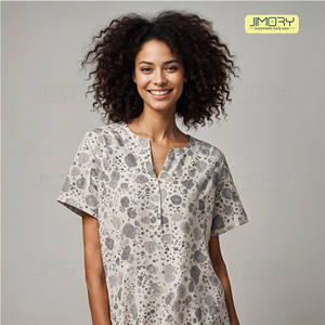 Latest 2025 Custom Wholesale Women's Dresses Tops Minimal Print Office Style Button Detail Spandex Eco-Friendly Breathable - Product Image 2