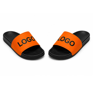 Custom Orange Logo EVA <b>Slide</b> Sandals | Unisex Anti-Slip Beach <b>Pool</b> Slippers | Lightweight Indoor Outdoor Comfort <b>Slides</b> | OEM - Product Image 1