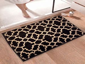 Tapis de sol en microfibre tissée lavable de qualité supérieure 1200 GSM, motif Mugal Jali beige café, pour portes d'entrée, couloirs, chambres, salons - Product Image 1