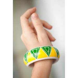 Bracelets en bois élégants pour femmes, accessoires culturels, bracelets peints, RR ENTERPRISES, modèle RR202520466, Inde - Product Image 4