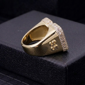 14K Multi-Tone Gold Lab Grown Diamond Studded Trio Ring Set for Women Rhodium Plated Classic Engagement Rings Brilliant Cut - Product Image 2