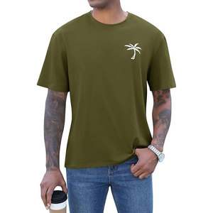 T-shirts décontractés respirants à manches courtes pour hommes, design haut de gamme, jersey uni 220 grammes, coupe classique, 100% polyester premium - Product Image 1