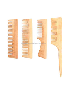 Peine de pelo de madera de Neem respetuoso con el medio ambiente para promoción de salón de casa y uso de viaje de proveedor indio a precio de exportación - Product Image 5