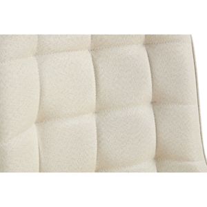 Sedia da Pranzo Moderna in Tessuto Bianco Crema con Elegante Motivo a Griglia - Product Image 6