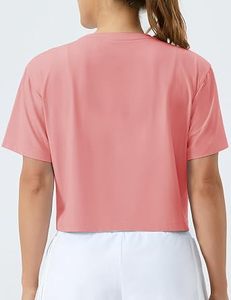Camiseta Deportiva de Manga Corta para Mujer, Marca Daizha, Color Rosa, Cuello Redondo, Tejido Jersey Transpirable - Product Image 2