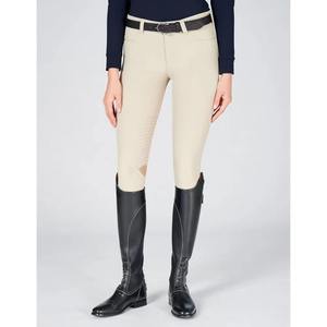 Culotte d'équitation taille haute pour femme, longueur intégrale, en tricot extensible quatre directions (Spandex/Coton), couleur unie, fermeture boutonnée, personnalisable - Product Image 3