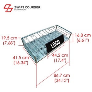 Support d'affichage pour clubs de golf en métal avec revêtement en poudre amovible pour l'extérieur, pour magasin de détail, supermarché, salle d'exposition - Emballage plat, style antique - Product Image 2