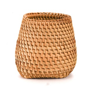 Vanity kitchen organiser rattan pen holder pencil case <b>basket</b> for girls <b>small</b> essentials storage - Product Image 1