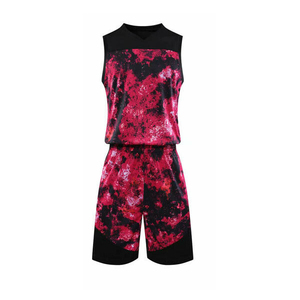Ensemble de maillots de basket-ball sublimés personnalisés pour hommes, sans manches, col en V, polyester respirant, vêtements de sport pour toutes les saisons - Product Image 6
