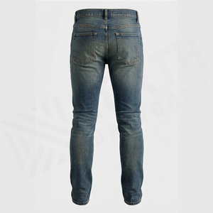 Jean en denim déchiré coupe droite pour homme, coupe slim, taille mi-haute, en coton, style décontracté, idéal pour le printemps - Product Image 2