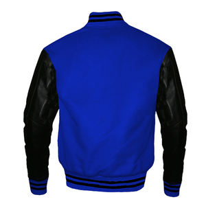 Chaqueta Varsity Unisex Azul de Lana, Chaqueta Varsity con Cuerpo de Lana y Mezcla de Algodón, Chaquetas Letterman Escolares para Niños - Product Image 2