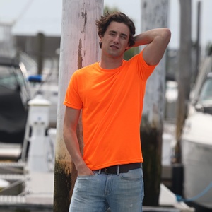 Camiseta Formal de algodón 100% para hombre, cuello redondo, manga corta, 180 gramos, peso de tela, método de tejido no tejido - Product Image 4