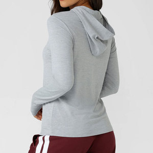 2026 Custom Hoodie Design Long Sleeve Shirt Women <b>Thumb</b> Hole <b>Cuffs</b> Loose Fit Outdoor Fashion Yoga Fitness Moitsure Wicking - Product Image 2