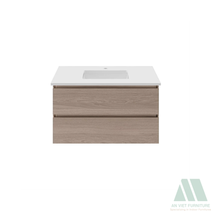 Meubles-lavabos muraux en bois modernes de qualité supérieure du Vietnam, 2 tiroirs sans poignée, design minimaliste, montage facile, direct usine - Product Image 4