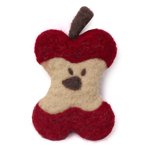 Handmade Wool Felt Apple Core Figurine | Eco-Friendly Felted Fruit Educational Toy for Kids | Quirky Kitchen Decor - Product Image 2