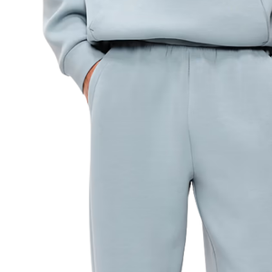 Men's Light Blue Fleece Sweatpants Wide Leg Relaxed Fit Casual <b>Trousers</b> <b>Elastic</b> <b>Waist</b> Custom Logo Streetwear Pants OEM - Product Image 5