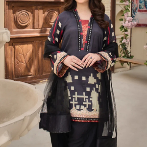 Ensemble de costume 3 pièces en soie pour femme, style pakistanais, personnalisé, collection 2026, décontracté, luxueux, brodé et imprimé, vente en gros - Product Image 6