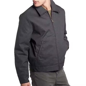 Veste en toile pour homme, style vintage, décontractée, pour le travail, avec logo personnalisé, fermeture éclair avant, respirante, coupe-vent, vente chaude 2025 - Product Image 1
