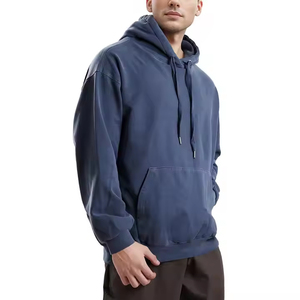 Sweat-shirt à capuche uni pour homme en coton, confortable et chaud pour l'hiver, style décontracté et urbain - Product Image 5