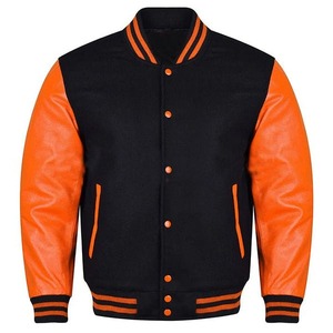 Custom Winter Men's Varsity Bomber Jacket <b>Quilted</b> Embroidery <b>Wool</b> Polyester Nylon Jacket - Product Image 1