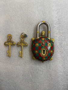 Antique Brass Turtle Shape Decorative Padlock <b>with</b> Vintage Key Ornamental Metal <b>Lock</b> for <b>Jewelry</b> <b>Box</b> Cabinet Door Home Decor Gif - Product Image 3