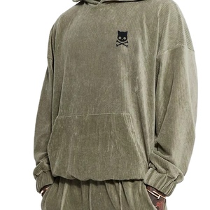 Survêtements de jogging en velours personnalisés pour hommes, solides, écologiques, à séchage rapide, respirants, grandes tailles, ensembles de survêtements 2 pièces - Product Image 1