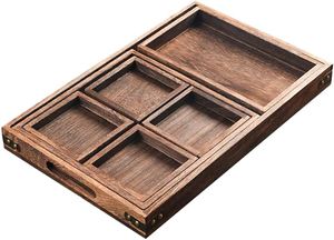 Wooden Country Style Multifunction Tray & Plate for Living Room Use-Tea Dim Sum Fruit Afternoon Snacks & Delicacies - Product Image 2