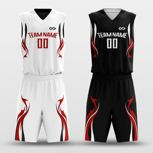 Ensemble de maillots de basket-ball personnalisés, blanc et noir, sans manches, nom et numéro du joueur sublimés, 100% polyester, évacuation de l'humidité, unisexe adulte - Product Image 3