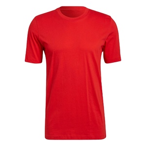 T-shirt rouge décontracté pour homme, col rond, manches courtes, en coton uni, vente en gros personnalisée - Product Image 4