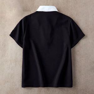 เสื้อยืดผู้ชายสีสันตัดกัน มีซิป แขนสั้น สไตล์ลำลอง แฟชั่น ระบายอากาศได้ดี ผ้าฝ้าย เสื้อผ้าฤดูร้อน สตรีทแวร์ ทรงปกติ - Product Image 3