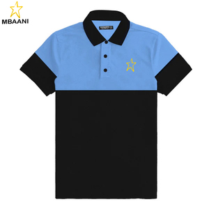 Polo décontracté à manches courtes pour homme, noir ciel, avec étiquette, été - Product Image 1