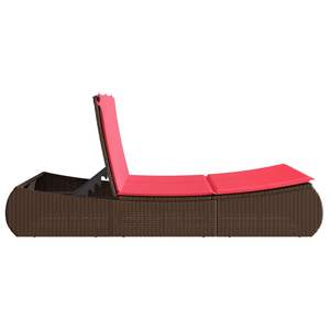 Tumbona doble de ratán sintético marrón con cojines - Product Image 5