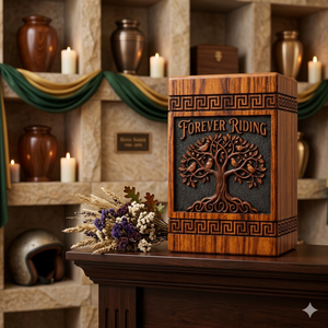 Wooden <b>Memorial</b> Urn Carved Tree of Life <b>Keepsake</b> Cremation Urn Custom Name Decorative Tribute Box - Product Image 2